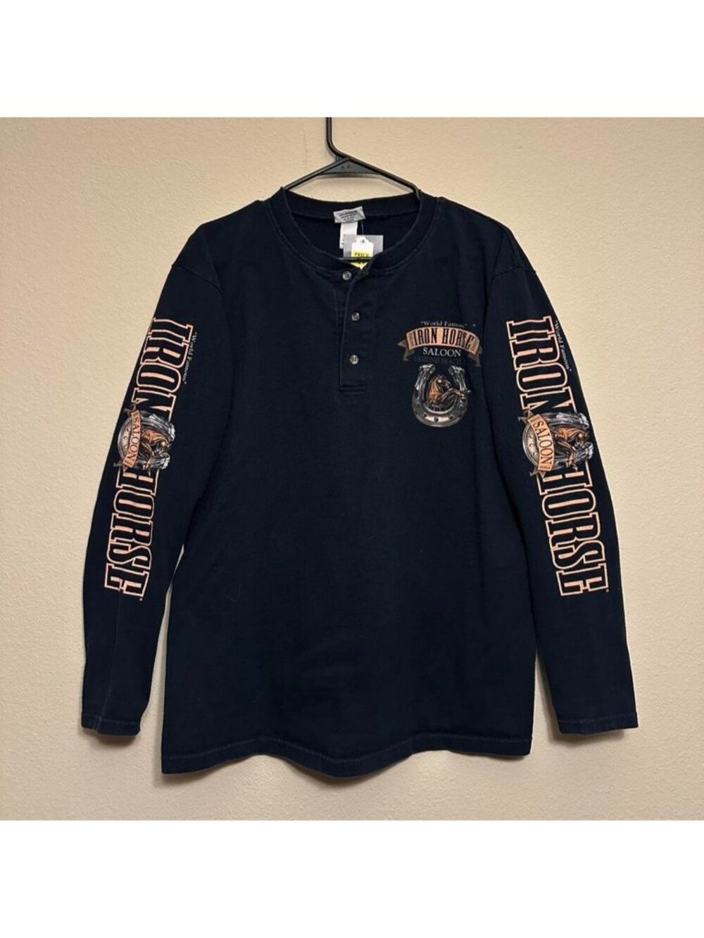 Vintage 2006 Iron House Saloon Bike Week Long Sleeve Black Tee